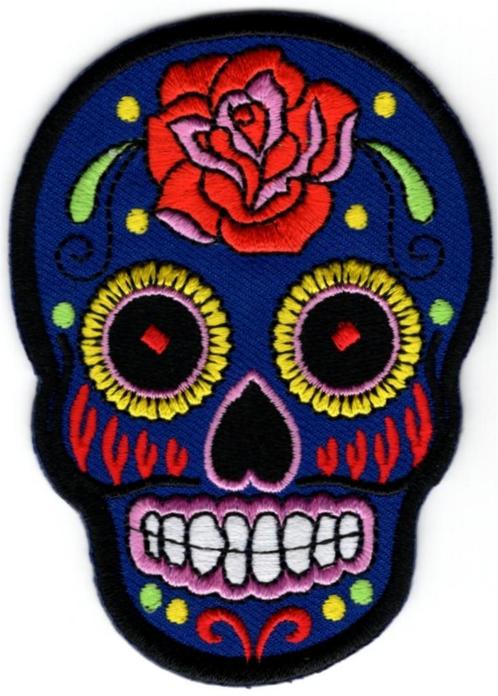 Sugar Skull stoffen opstrijk patch embleem #40, Verzamelen, Stickers, Nieuw, Overige typen, Verzenden