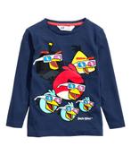 H&M blauwe katoenen top shirt longsleeve Angry Birds 110-116, Nieuw, Jongen, Ophalen of Verzenden, Shirt of Longsleeve