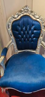 Barok stoel - blauw - Rozenburg, Huis en Inrichting, Minder dan 50 cm, Gebruikt, Minder dan 75 cm, Ophalen of Verzenden