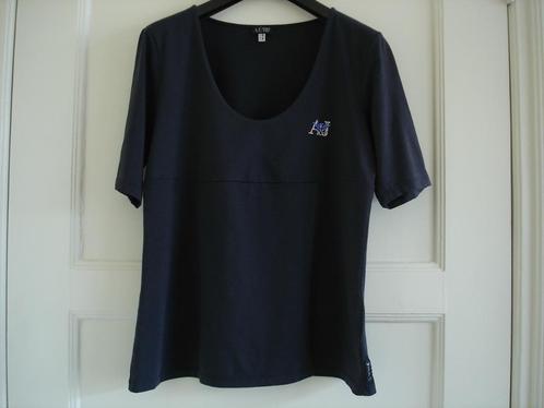AJ Armani Jeans top t-shirt maat 38-40 blauw tricot katoen, Kleding | Dames, T-shirts, Zo goed als nieuw, Maat 38/40 (M), Blauw
