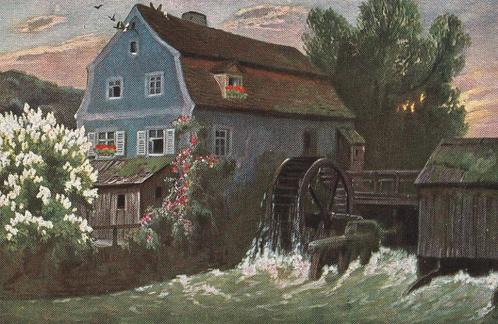 Fantasie - 50 - twa : Seringenboom bij de Watermolen, Verzamelen, Ansichtkaarten | Themakaarten, Voor 1920, Verzenden