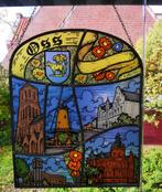 oude Glas in lood gebrandschilderd Raamhanger raam stad Oss, Antiek en Kunst, Antiek | Glas en Kristal, Ophalen of Verzenden