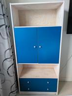 Lifetime boekenkast whitewash met blauw, Ophalen, Gebruikt, Met deur(en), 50 tot 100 cm