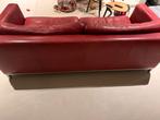 Rode leren bank, Ophalen, Gebruikt, 75 tot 100 cm, Leer