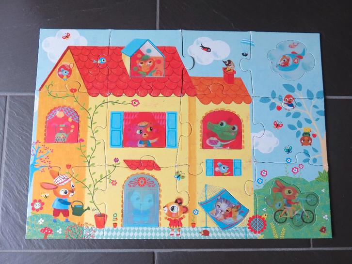 Puzzel geant het huis met optische stukken, 20delig DJECO, Kinderen en Baby's, Speelgoed | Kinderpuzzels, Gebruikt, 2 tot 4 jaar