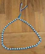 Blauw Witte Kralen Ketting, Sieraden, Tassen en Uiterlijk, Kettingen, Met hanger, Kunststof, Blauw, Ophalen of Verzenden