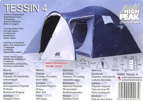Koepeltent met 2 ingangen 3.60 x 2.40 mtr. 4 of 5 persoons, Caravans en Kamperen, Kampeeraccessoires, Nieuw, Ophalen