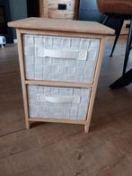 Houten kastje met 2 lades, Ophalen, Minder dan 50 cm, Gebruikt, 1 of 2 laden