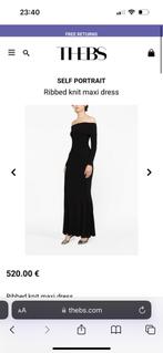 Self Portrait dress jurk knit ribbed zwart S nieuw, Kleding | Dames, Nieuw, Ophalen of Verzenden, Maat 36 (S), Onder de knie