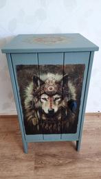 Gepimd hout ( nacht) kastje/kast, opbergkastje, Ophalen, Zo goed als nieuw