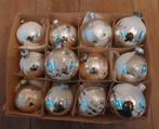 12 Oude zilverkleurige kerstballen, Ophalen of Verzenden, Gebruikt