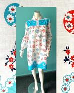 Vintage jaren 70 nachthemd wit/blauw/rood maat XL, Kleding | Dames, Pyjama's, Vintage, Verzenden, Gedragen, Maat 46/48 (XL) of groter