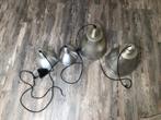 2 bruine Wand (buiten incl. 60W )- en 4 zilveren hanglampen, Ophalen of Verzenden, Gebruikt, Minder dan 50 cm