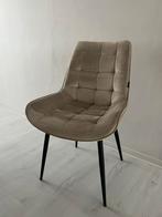 Set van 6 beige velvet eetstoelen – comfortabel & stijlvol, Huis en Inrichting, Stoelen, Ophalen, Zo goed als nieuw, Overige kleuren