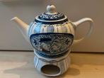 Blond Amsterdam Delftsblauwe Theepot met Warmhoudplaatje, Huis en Inrichting, Ophalen, Blond Amsterdam, Overige typen, Nieuw