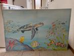 Schilderij met zeedieren/vissen., Ophalen, 100 tot 125 cm, Schilderij, 75 cm of meer