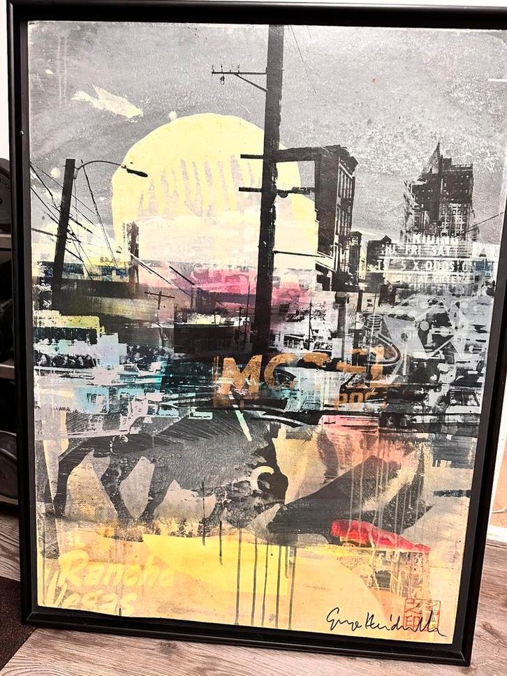 George Heidweiller - Cityscape by night, Antiek en Kunst, Kunst | Schilderijen | Modern, Ophalen