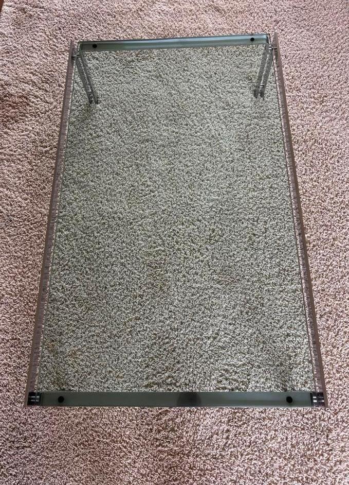 Hank Kwint rvs salontafel 140x80, Huis en Inrichting, Tafels | Salontafels, Zo goed als nieuw, Minder dan 50 cm, 50 tot 100 cm