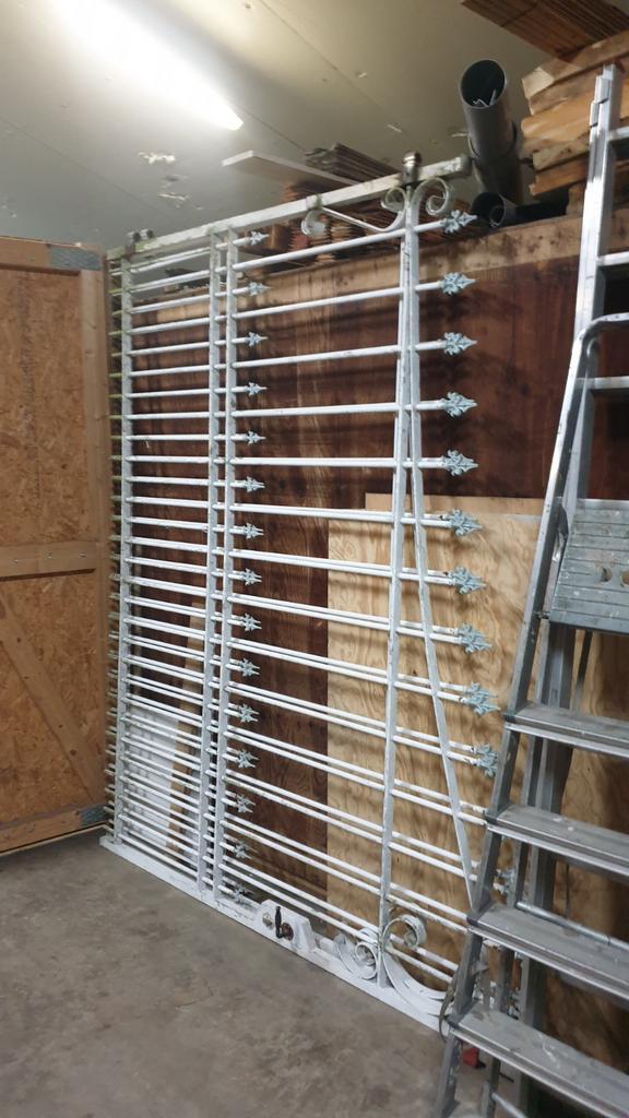 Smeedijzeren poort, Tuin en Terras, Tuinpoorten, Gebruikt, Draaipoort, IJzer, 200 cm of meer, Ophalen