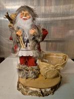 Kerstman op houten schijf met mand, Diversen, Kerst, Ophalen of Verzenden