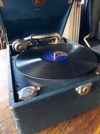 Parlophone oude koffer grammofoon met platen., Ophalen of Verzenden