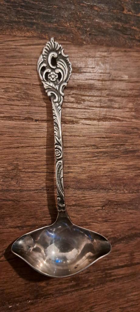 Antieke Gero 90 Verzilverde roomlepeltje, Antiek en Kunst, Antiek | Goud en Zilver, Zilver, Ophalen of Verzenden