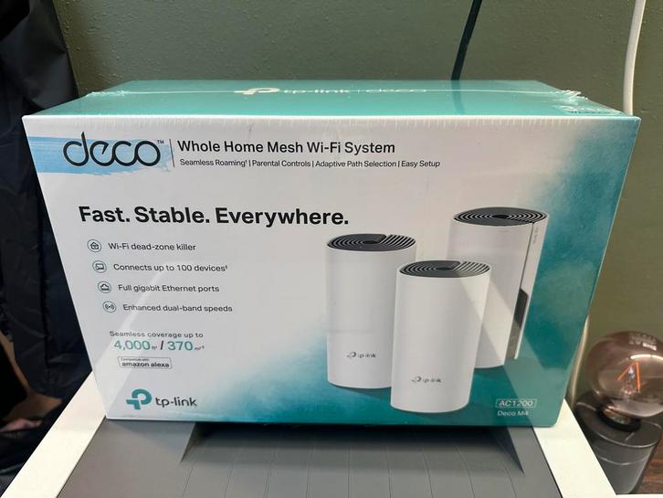 TP-Link Deco M4 Mesh WiFi Systeem - 3 Pack, Computers en Software, Routers en Modems, Nieuw, Router, Ophalen of Verzenden