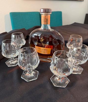 6 kristallen cognacglazen/ Villeroy en Boch beschikbaar voor biedingen