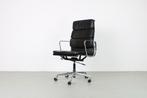 Vitra EA 219 Softpad bureaustoel, zwart leer, Chroom, Ophalen, Gebruikt, Zwart, Bureaustoel