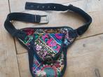 Hippie style heuptasje geborduurd, Ophalen of Verzenden, Zo goed als nieuw, Zwart, Schoudertasje