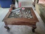 Salontafel met vitrine - Opiumtafel, Ophalen, Gebruikt, 50 tot 100 cm, Vierkant