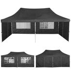 Stabiele PopUp Vouwpaviljoen 3x6 Waterdicht 6 Wanden Zwart., Ophalen of Verzenden, Nieuw, Partytent, Opvouwbaar
