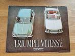 Brochure Triumph Vitesse, Ophalen of Verzenden, Zo goed als nieuw, Overige merken