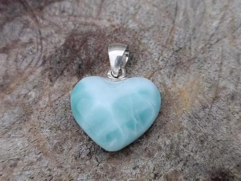 Mooi larimar hartvormig hangertje, Sieraden, Tassen en Uiterlijk, Kettinghangers, Nieuw, Zilver, Blauw, Hart, Met edelsteen, Ophalen of Verzenden