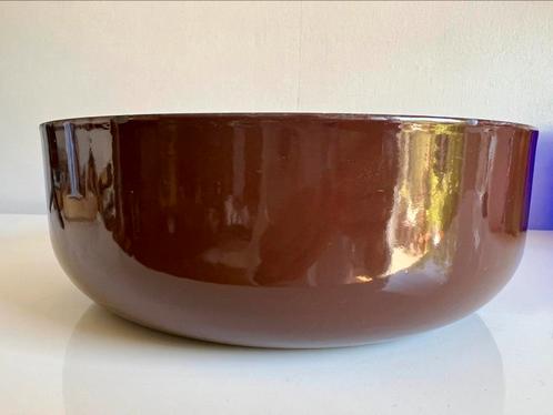 Vintage XL Arabia Finel Emaille Schaal Bruin Kaj Franck 60s, Antiek en Kunst, Antiek | Emaille, Ophalen of Verzenden