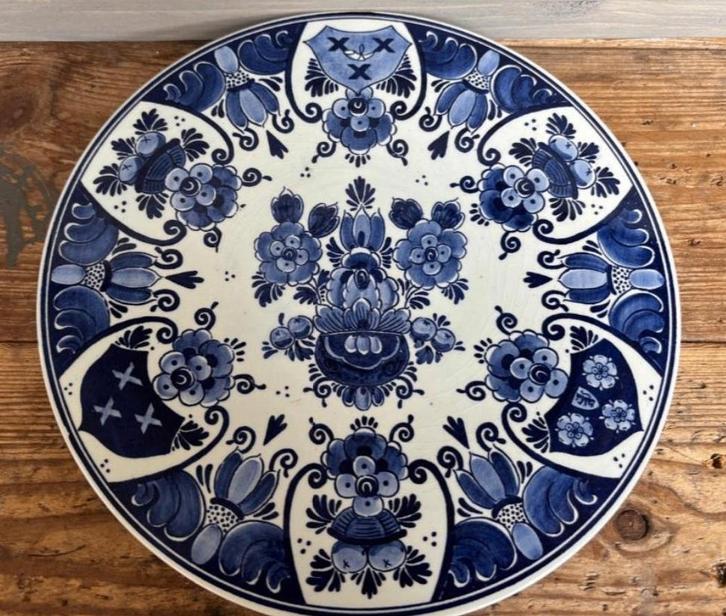 Delfts Blauw Bord - Afscheid Suiker Unie - 24 cm, Antiek en Kunst, Antiek | Wandborden en Tegels, Ophalen of Verzenden