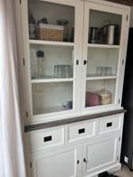 Landelijke buffetkast – massief hout – brede vitrinekast, Huis en Inrichting, Kasten | Buffetkasten, Ophalen, Gebruikt, 100 tot 150 cm