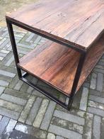 Sidetable / salontafel van metaal en hout., Huis en Inrichting, Tafels | Sidetables, Ophalen, 75 cm of meer, Zo goed als nieuw