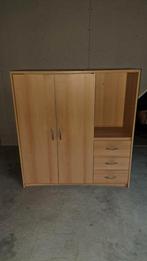 Houten kast met deuren en lades, Ophalen, Gebruikt, 100 tot 150 cm, Modern
