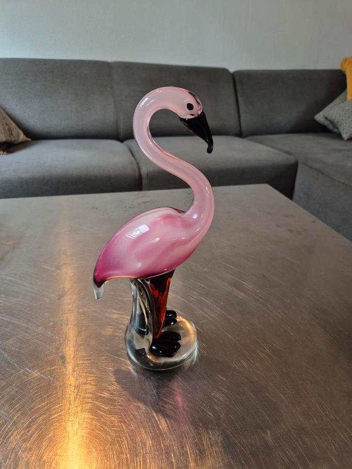 Murano Stijl Flamingo Beeld, Antiek en Kunst, Antiek | Woonaccessoires, Ophalen of Verzenden