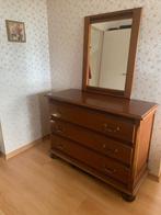 kersenhouten commode met 3 lades en losse bijhorende spiegel, Huis en Inrichting, Ophalen, Gebruikt, 100 tot 150 cm, Klassiek