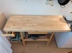Houten Werkbank met Bankschroef en Lade, Doe-het-zelf en Verbouw, Werkbanken, Ophalen, Zo goed als nieuw, 70 tot 120 cm, Bankschroef