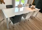 6 keurige leren eethoekstoelen fauteuils wit en grijs, Vijf, Zes of meer stoelen, Grijs, Modern, Leer