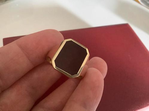 Vintage gouden herinnering zegelring Carneool 14 karaat goud, Sieraden, Tassen en Uiterlijk, Ringen, Zo goed als nieuw, Heer, 20 of groter