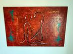 Origineel Chileens schilderij “Omhelzing” 120x179 cm, Ophalen