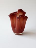 Servetvaas vintage glazen vaas bruin koper Aida, Antiek en Kunst, Antiek | Vazen, Ophalen of Verzenden