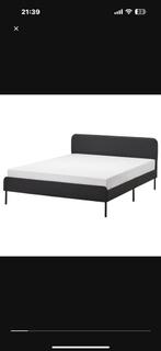 Gratis bed, Wit, Tweepersoons, Zo goed als nieuw, Hout