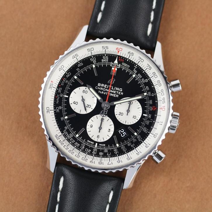 Breitling Navitimer B01 46 (Zeer goed/ 2021), Sieraden, Tassen en Uiterlijk, Horloges | Heren, Zo goed als nieuw, Polshorloge