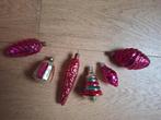 Oude vintage roze kerstballen set van 6, Ophalen of Verzenden
