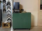 Industriële metalen kast op wielen / dressoir, Ophalen, 100 tot 150 cm, Industrieel vintage, Metaal